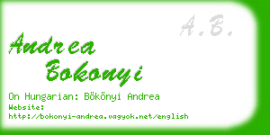 andrea bokonyi business card